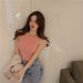 Slim Fit Short Halter Neck Tank 2025 Spring Summer Korean Style Slimming Inner Outer Wear Sleeveless Base Shirt Top For_ecoleips.com