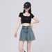 Korean Casual High Waisted Pleated Denim Shorts For Women Spring Summer Baggy Jeans Shorts Y2k A-Line Wide Leg Jeans_ecoleips.com