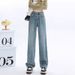 Women's Clothing High-Waisted Fleece Lined Thickened Denim Jeans Warm Wide Leg Slimming Straight Leg Loose Fitting Long Pants For Autumn Winter_ecoleips.com