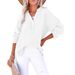 2025 Spring New Solid Color Shirt Single-Breasted Long Sleeve Top Women's Fashion_ecoleips.com