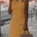 Women's Clothing Summer Sleeveless Solid Color Temperament Dress_ecoleips.com