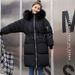 Women’s Winter Coat With Luxe Fur Collar – Mid-Length Korean Style Cotton Jacket, Warm Bio-Down Filling (Black/White/Grey, M-3XL)_ecoleips.com