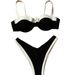 Women's High-Waisted Bikini Swimsuit New Style Spliced Two-Piece Design Sexy Beachwear_ecoleips.com