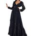 Women's Clothing Spring And Autumn Fashion Elegant Dress Chiffon Splicing Exposed Waist Large Swing Banquet Dress Long Skirt_ecoleips.com