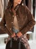Stylish Suede Zip-Up Jacket - Soft Faux Leather Outerwear With Long Sleeves, Classic Fit, Versatile For Casual & Office Wear (Black, Brown, Burgundy)_ecoleips.com