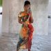 Women's Clothing Sexy One Shoulder Printed Sleeveless Elastic Hip Dress_ecoleips.com
