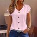 Elegant V-Neck Flutter Sleeve Blouse - Soft Polyester Casual Top For Women, Versatile For Office & Daily Wear_ecoleips.com