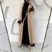 Solid Color Sleeveless Long Vest Dress Solid Color Lace Stitching Open Cardigan With Waist_ecoleips.com