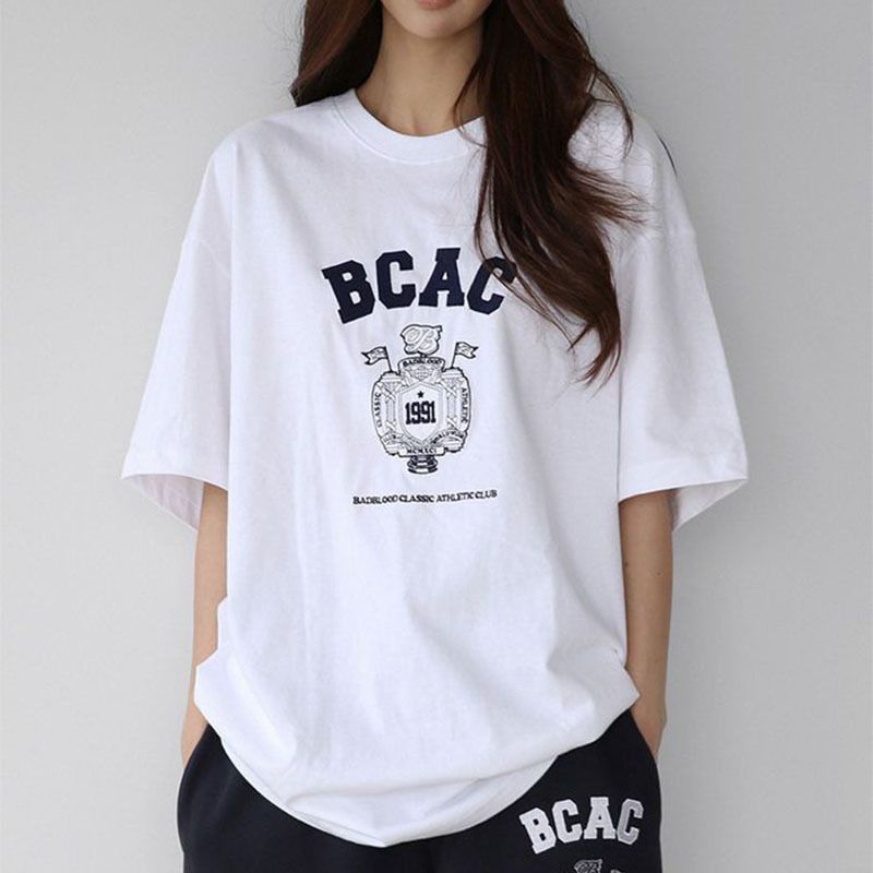 Women's Clothing Same Style Loose Mid Length T Shirt Female Pure Cotton Summer_ecoleips.com