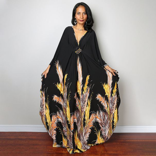 Handwoven Black & Red Floral Beach Cover Up – Lightweight Sun Protection Long Robe, Bikini Wrap, Swimwear Dress_ecoleips.com