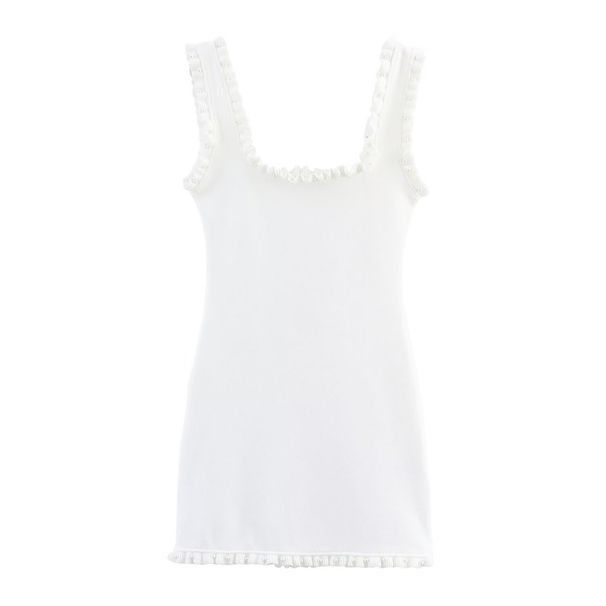 ZOEVA20265 Summer New Simple Slim And Thin Short Dress With Material Accessories_ecoleips.com