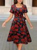 2025 New Foreig Trade Model Europea Ad America Cross-Border Amazo Fashioable Commutig Floral Prit Dress For_ecoleips.com