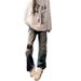 Men's American Style High-Waisted Ripped Jeans Loose Fitting Straight Leg Wide Leg Pants Casual Pear Shaped Body Fit Summer New Style_ecoleips.com
