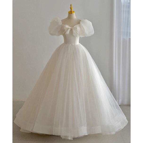 White Light Wedding Dress Evening Gown Women 2025 New Model Marriage Registration Daily Wear, Suitable For Art Exams And_ecoleips.com