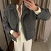Women's Herringbone Stand Collar Jacket European American Style Zip Up Top With Pockets Loose Wool Coat Autumn Winter_ecoleips.com