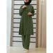 Muslim Women's New Solid Color Two-Piece Shirt And Casual Loose Pants Set_ecoleips.com