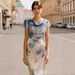 2026 European And American Cross-border Independent Site Holiday Elegant Abstract Print Ruched Cowl Neck Dress_ecoleips.com