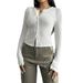 DiYun Foreign Trade 2024 Autumn/Winter Women's Clothing Y2K Solid Color Slim-Fit Cardigan Buttoned_ecoleips.com