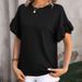 Women's Clothing 2025 Spring Summer New Solid Color Round Neck Ruffle Short Sleeve T-Shirt Top_ecoleips.com