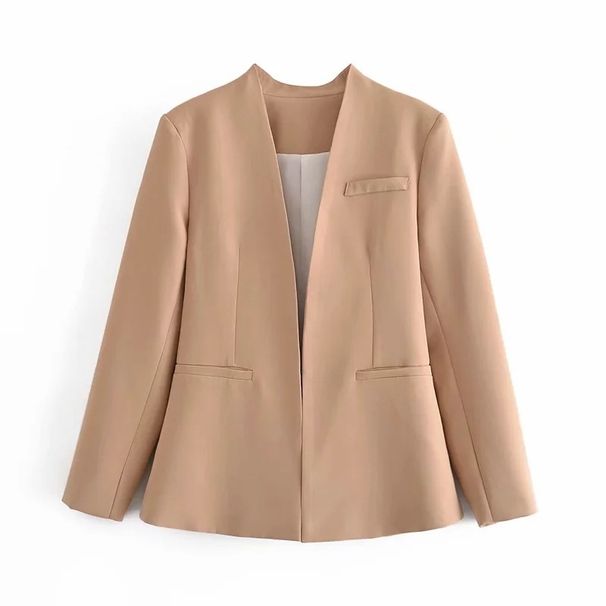 Cross-border Wholesale European And American Women's New Solid Color Blazer Jacket For Autumn A8GS66075A British Style_ecoleips.com