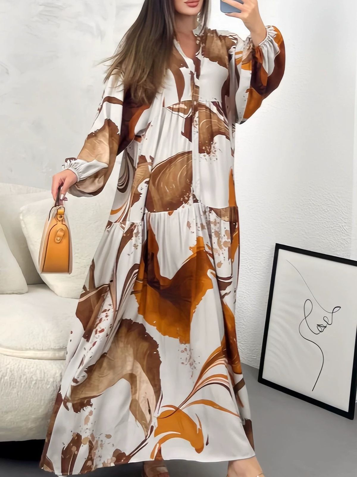 Elegant Bohemian Summer Maxi Dress for Women Lightweight Breathable Floral Print for Beach Travel Casual Wear_ecoleips.com