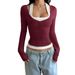 Cross-Border European And American Y2K Hot Girl Style Two-Piece Camisole Long-Sleeve T-Shirt Women's Clothing 2026_ecoleips.com