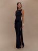 Balitops Sexy Sleeveless Pleated Bodycon Elegant Backless Maxi Dress Women Slim Fit High Waist Thigh Split Party Evening Dress_ecoleips.com