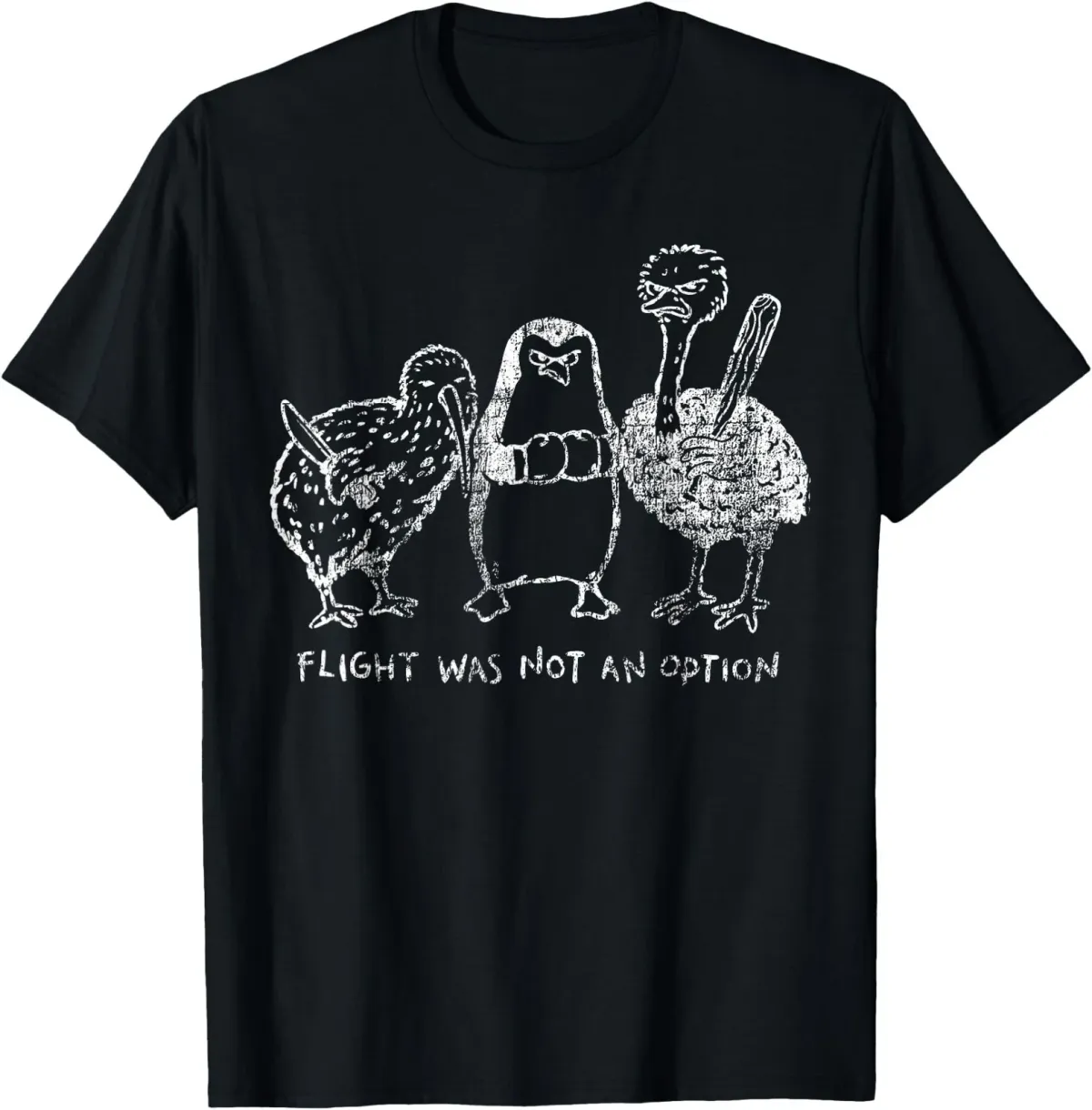 Women's T-Shirts Flight Was Not An Option Funny Flightless Birds Vintage T-Shirt_ecoleips.com