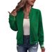 Women’s High-Neck Zip-Up Knit Cardigan – Stylish Long Sleeve Lightweight Jacket For Casual & Office Wear (Green, Black, White, Light Grey)_ecoleips.com