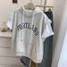 European American Style Real Shot Hooded Sweatshirt Vest For Women With Letter Embroidery, Made Of Thin Composite_ecoleips.com