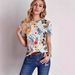 Floral Print U-Neck Short Sleeve T-Shirt For Women, Soft Breathable Casual Tee, Loose Fit Daily Top Comfortable U-Neckline_ecoleips.com