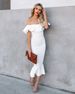 Women's Clothing Ruffled One Shoulder Evening Dress New_ecoleips.com