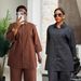 Plus Size Women's African Print Shirt And Wide Leg Pants Set 2024 Summer Loose Fit Two Piece Outfit_ecoleips.com