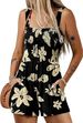 Women's Clothing Summer Casual Pleated Jumpsuit Square Neck Sleeveless Loose Shorts Beach Resort Wear_ecoleips.com
