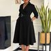 D3290 Plus Size Women's Fashion 2024 Autumn New Turn-down Collar Stylish Elegant Solid Color Large Hem Foreign Trade_ecoleips.com
