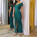 Women's Clothing New Spring And Summer Pleated Slit Elegant Dress_ecoleips.com