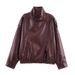 Aria Basics Foreign Trade Cross-Border 2025 ZA Series European And American Style Vintage Motorcycle Leather Jacket With Stand_ecoleips.com