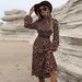 Fashion Elegant Premium Crew Neck Printed Long Sleeve Fall Dress For Women High End Sense Autumn Dress_ecoleips.com