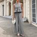 Women's Clothing Women's Plaid Suit Set Ruffled Skirt Round Neck Sleeveless Fashionable And Elegant Two Piece Set Style_ecoleips.com