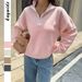 Diyun European And American Casual Simple Solid Color Long Sleeve Zipper Sweater Women's Fashion 2025_ecoleips.com
