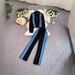 Women's Style Spring Autumn Denim Stitching Stand Collar Sweater Sports Casual Two Piece Fashionable Suit_ecoleips.com
