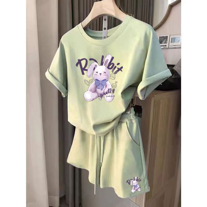Women's Summer Running Outfit Set | Breathable Short Sleeve Top & Loose Shorts (Trendy, Comfortable & Youthful Style)_ecoleips.com