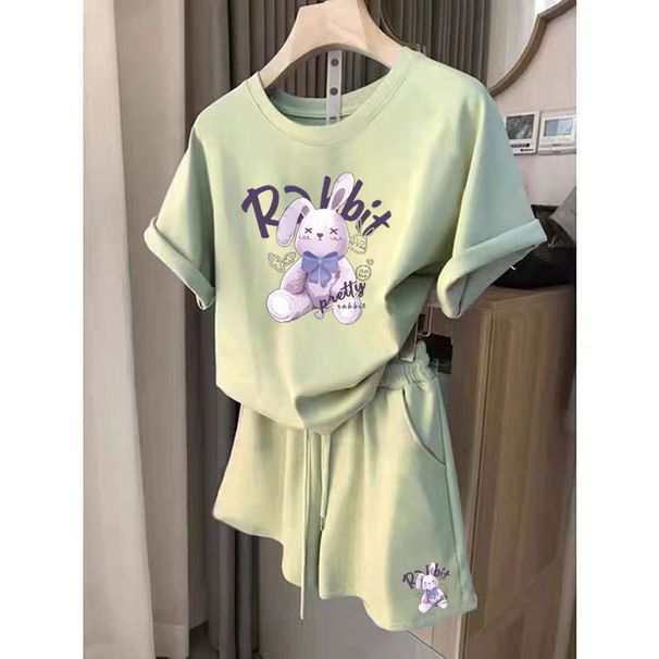 Women's Summer Running Outfit Set | Breathable Short Sleeve Top & Loose Shorts (Trendy, Comfortable & Youthful Style)_ecoleips.com