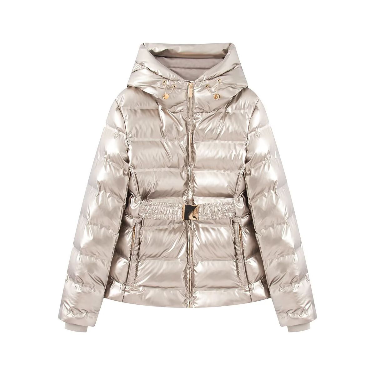 Women's Spring Hooded Windbreaker Jacket – Slim-Fit Short Coat With Light Insulation_ecoleips.com