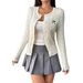 European And American Cross-border Knitted Sweater Coat, Elegant Long-sleeved Cable-knit Cardigan Coat_ecoleips.com