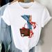 Foreign Trade Cross-border Clothing For Girls, Floral Fashion Simple Print Women's Plus-size White Short-sleeve T-shirt_ecoleips.com