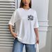 Women's Casual Round Neck Short Sleeve T-Shirt Multi-Color American Style Simple Fashion Sports Top Solid Printed Loose Fit_ecoleips.com