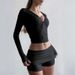 Women's Autumn Hooded Cardigan Top With Pleats Two Piece Set Fashionable Sporty Style New Arrivals_ecoleips.com