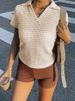 Aria Basics Aria Basics European And American Plus Size POLO Collar Striped T-Shirt Women's Summer Fashion Comfortable Loose Deep V_ecoleips.com