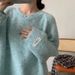 K Oversized Loose Sweater For Women With A Round Neck And Soft Texture In A Small Size With A Lazy Style And Long Sleeves. No Bag_ecoleips.com